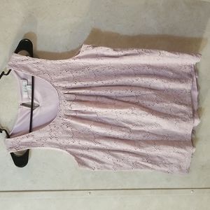 Company Ellen Tracy Women's medium dress blouse sleeveless lace blush